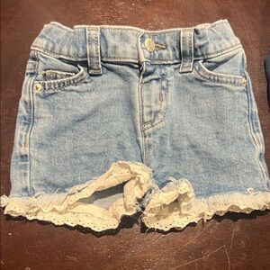 Cat & Jack Blue Denim Shorts with Lace Detail
